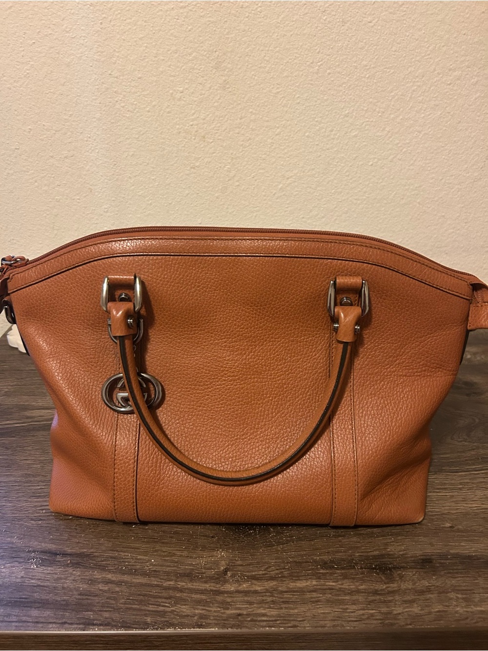 Vintage Gucci Leather Tan/Light Brown Shoulder Handbag